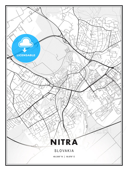 Nitra, Slovakia, Modern Print Template in Various Formats - HEBSTREITS Sketches