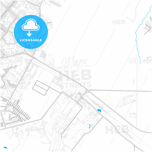 Nizhnekamsk, Republic of Tatarstan, Russia, city map with high quality roads.