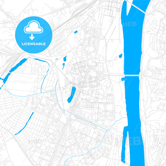 Nizhny Novgorod, Russia bright two-toned vector map