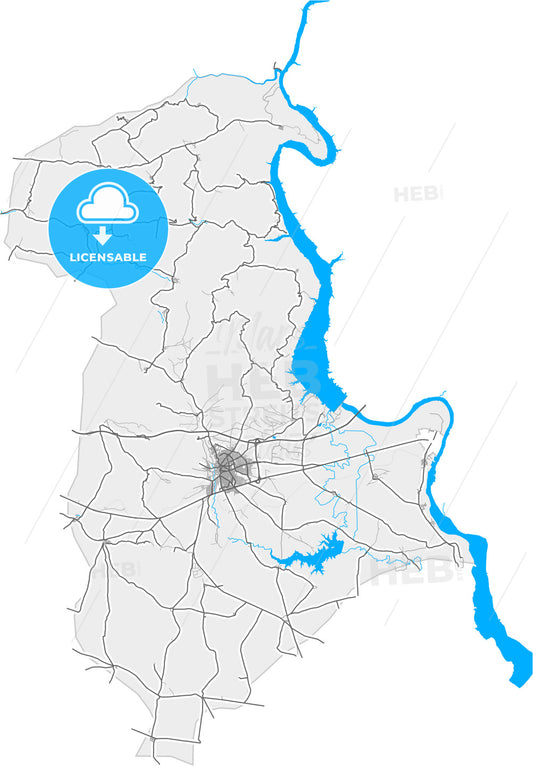 Nizip, Gaziantep, Turkey, high quality vector map