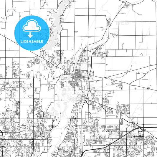 Noblesville, Indiana - Area Map - Light