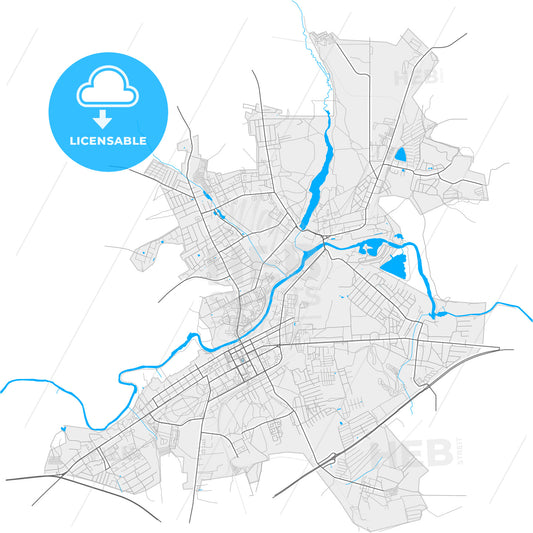 Noginsk, Moscow Oblast, Russia, high quality vector map