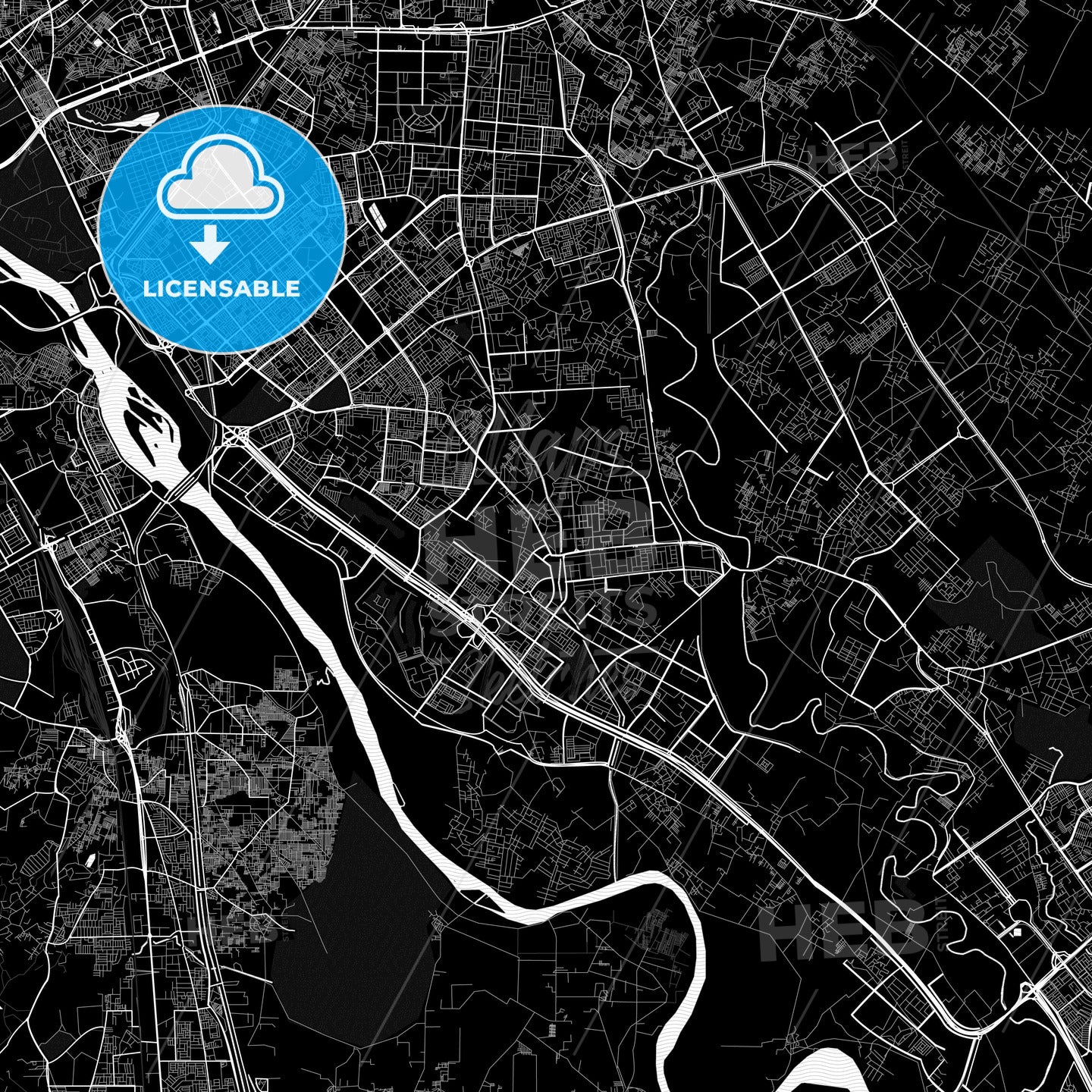 Noida Map Vector Noida, India Pdf Vector Map Black And White – HEBSTREITS