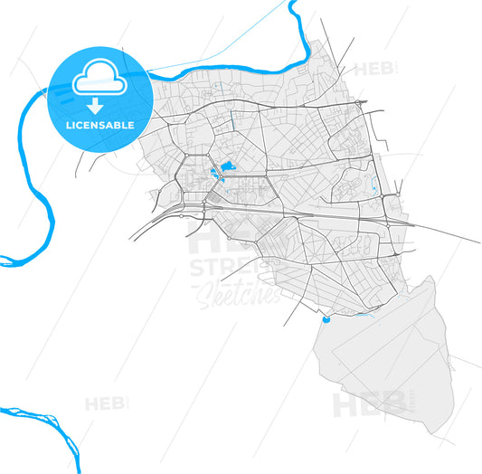 Noisy-le-Grand, Seine-Saint-Denis, France, high quality vector map
