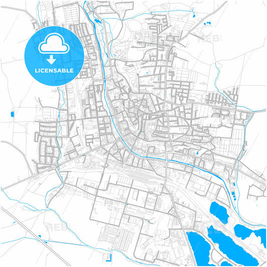 Nordhausen, Thuringia, Germany, city map with high quality roads.