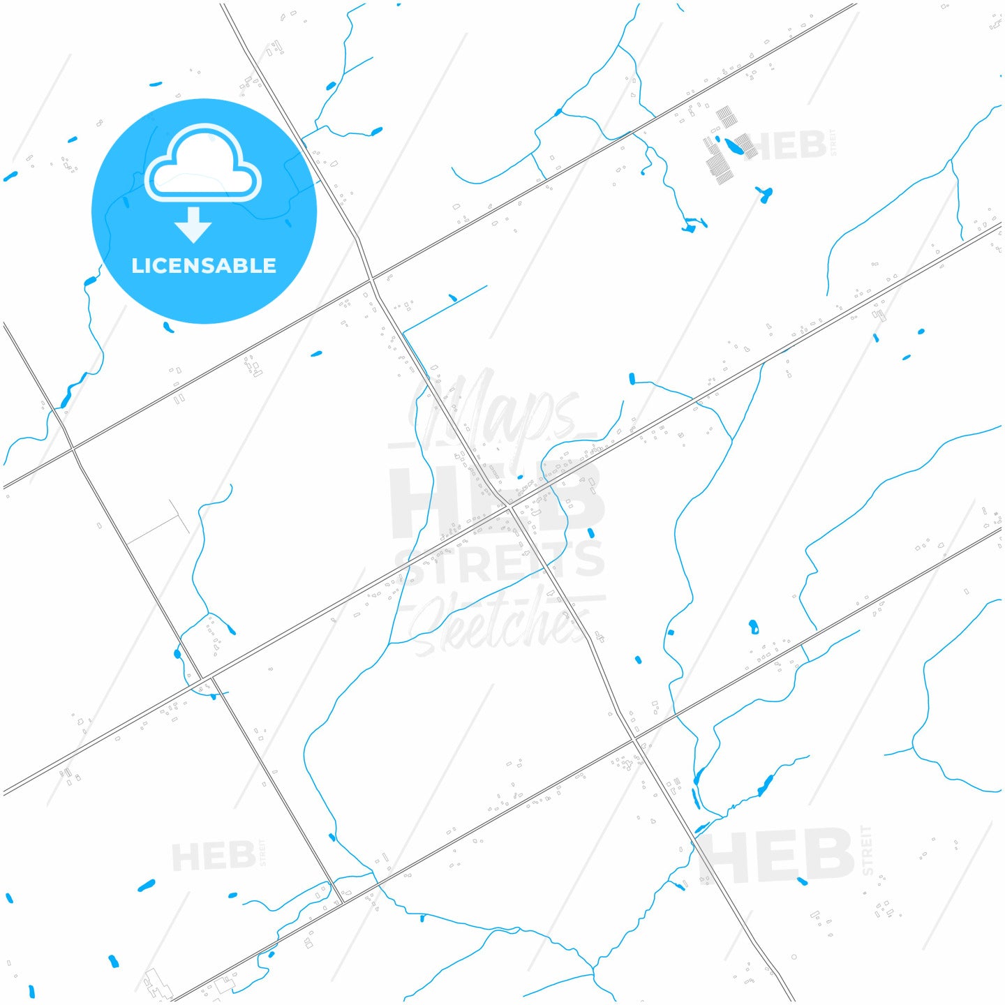 Norfolk County, Ontario, Canada, city map with high quality roads.