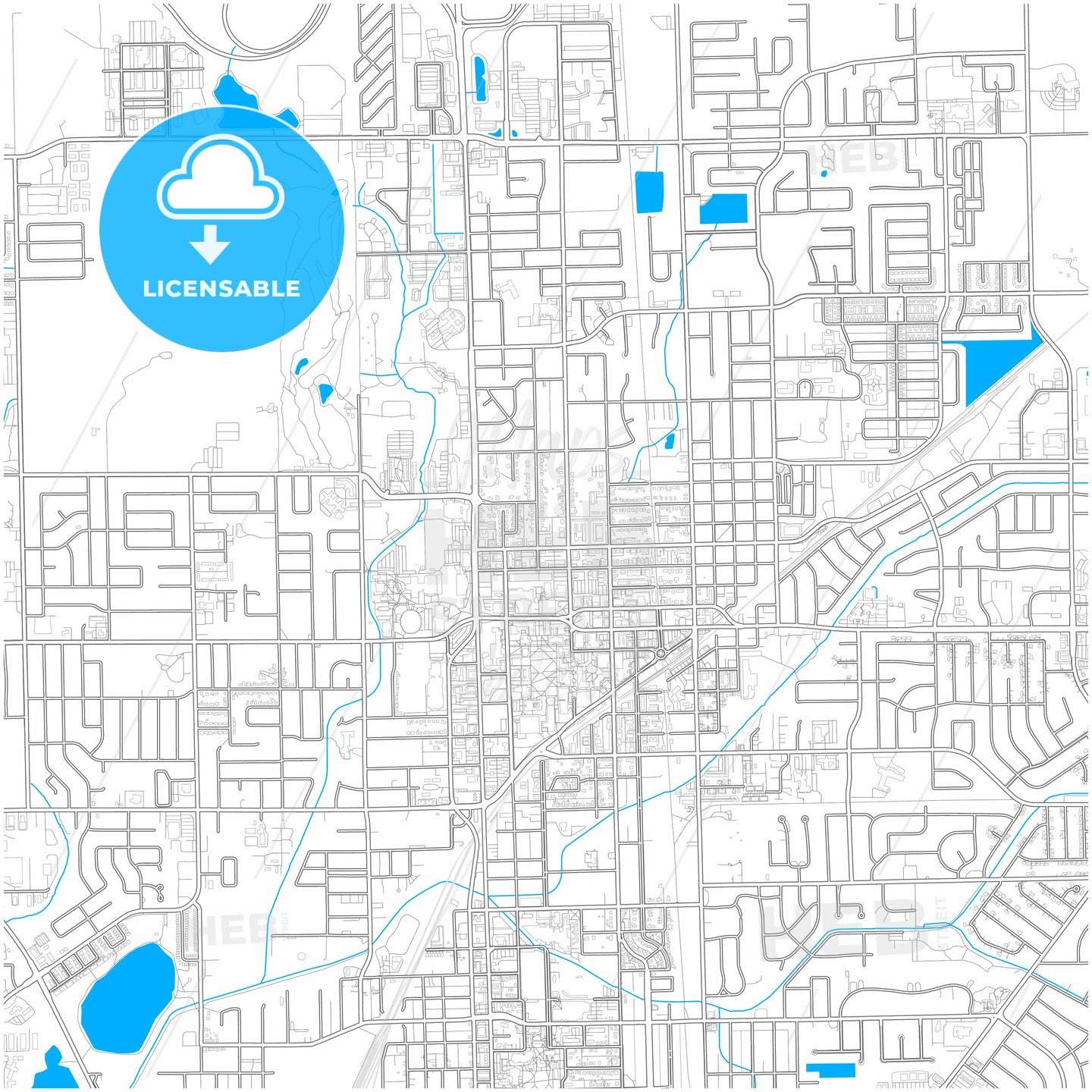 Normal, Illinois, United States, city map with high quality roads.