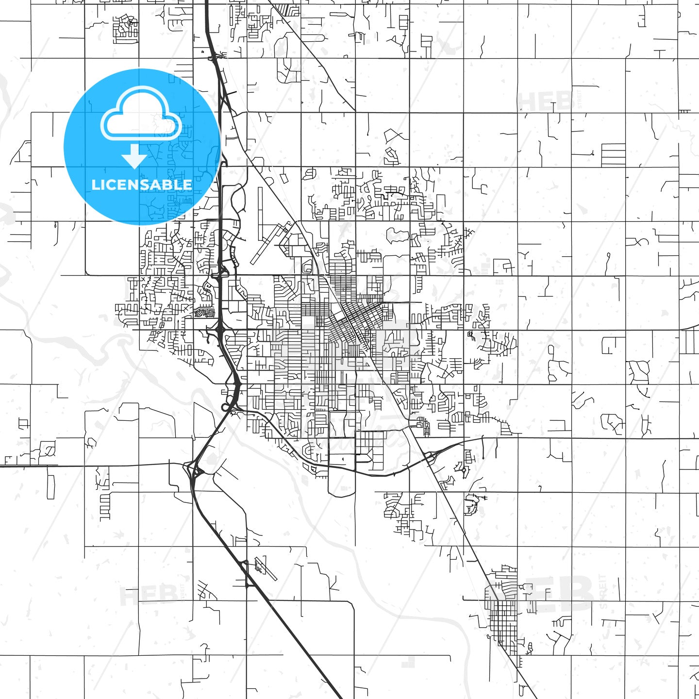 Norman, Oklahoma - Area Map - Light