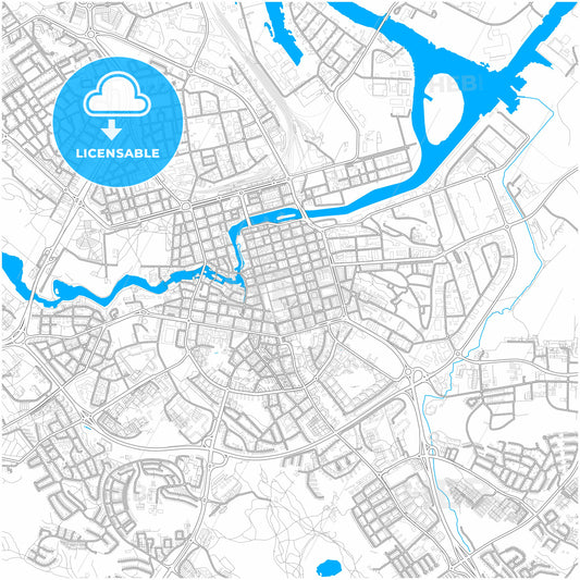Norrköping, Sweden, city map with high quality roads.