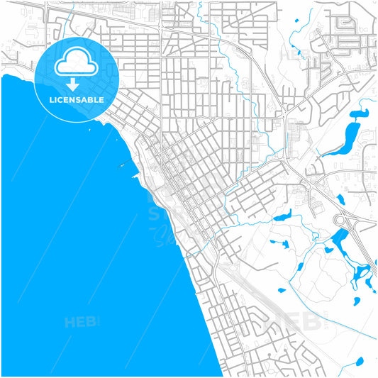 North Bay, Ontario, Canada, city map with high quality roads.