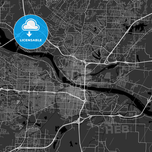 North Little Rock, Arkansas - Area Map - Dark