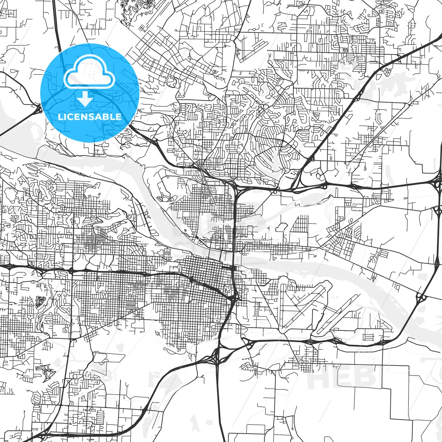 North Little Rock, Arkansas - Area Map - Light