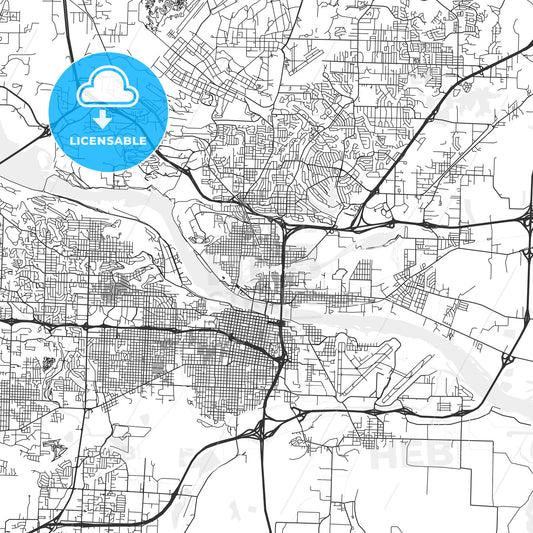 North Little Rock, Arkansas - Area Map - Light