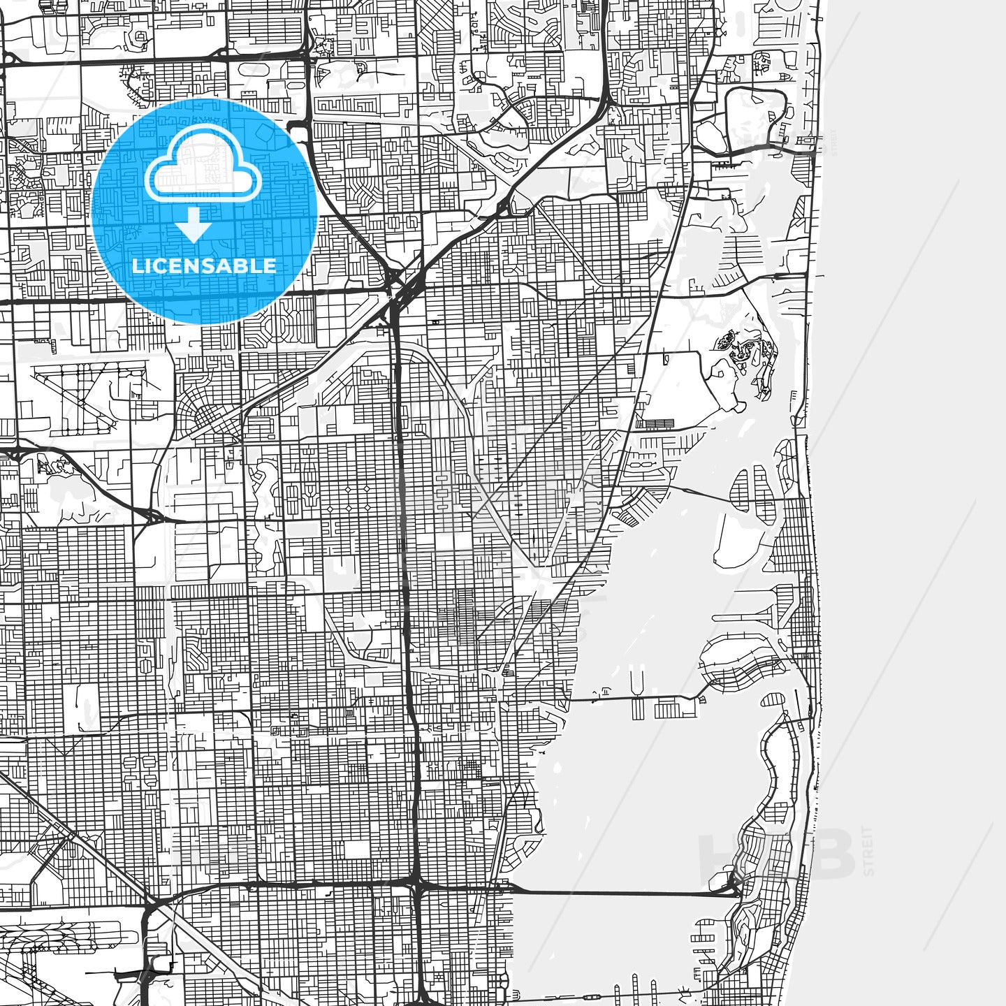 North Miami, Florida - Area Map - Light