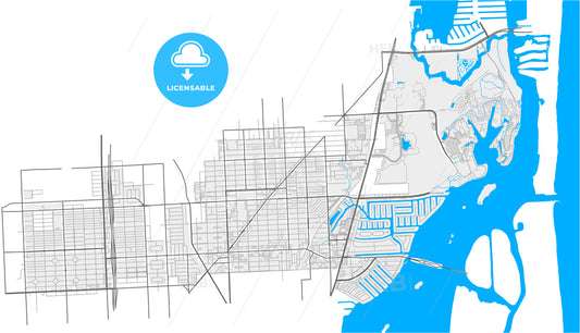North Miami, Florida, United States, high quality vector map