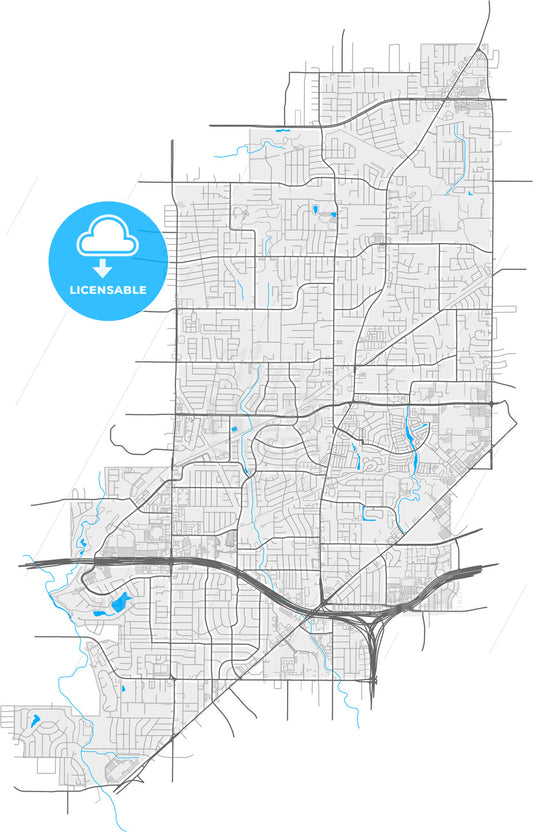 North Richland Hills, Texas, United States, high quality vector map