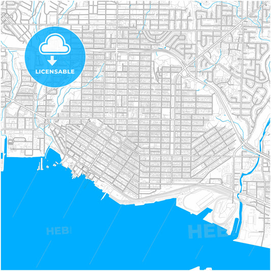 North Vancouver, British Columbia, Canada, city map with high quality roads.