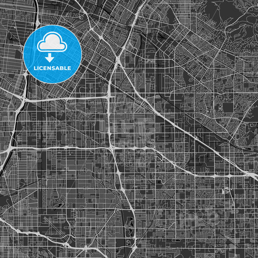 Norwalk, California - Area Map - Dark