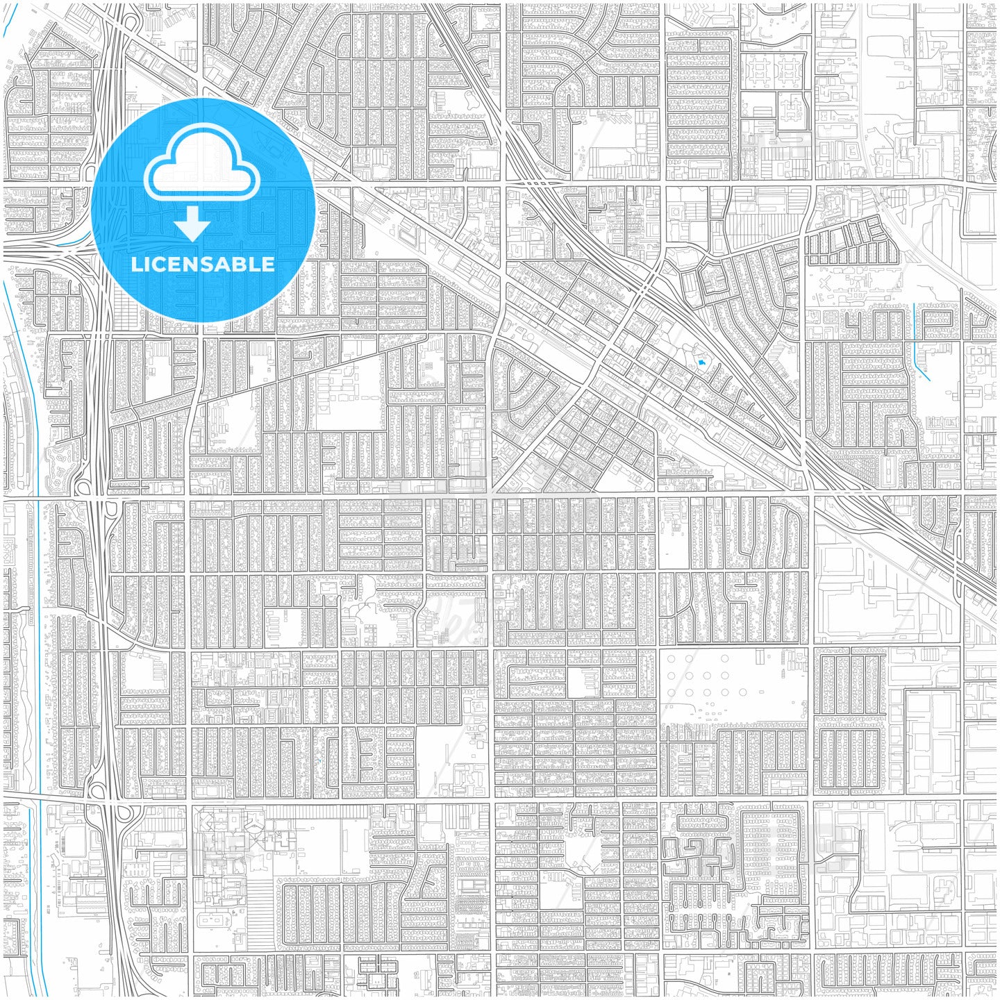 Norwalk, California, United States, city map with high quality roads.