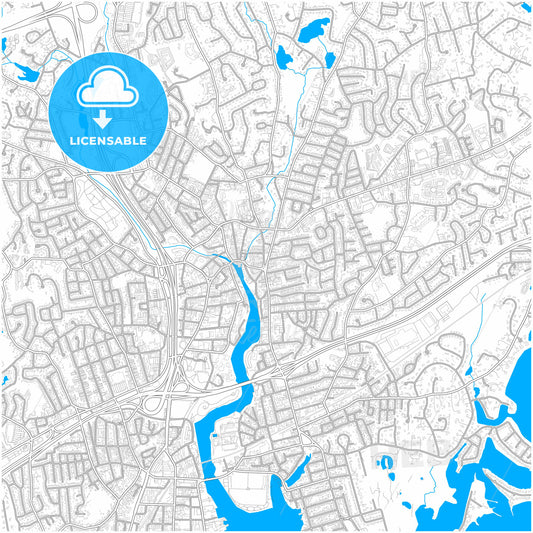 Norwalk, Connecticut, United States, city map with high quality roads.