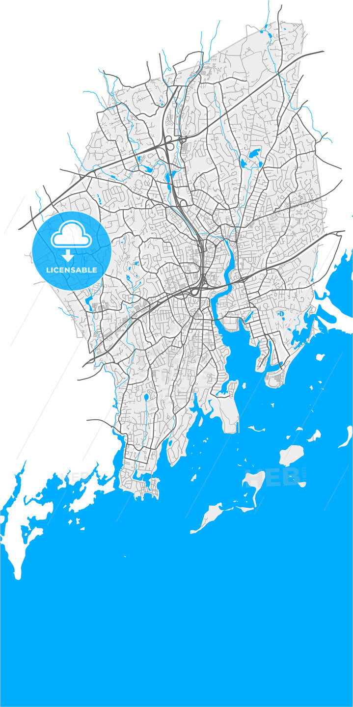 Norwalk, Connecticut, United States, high quality vector map