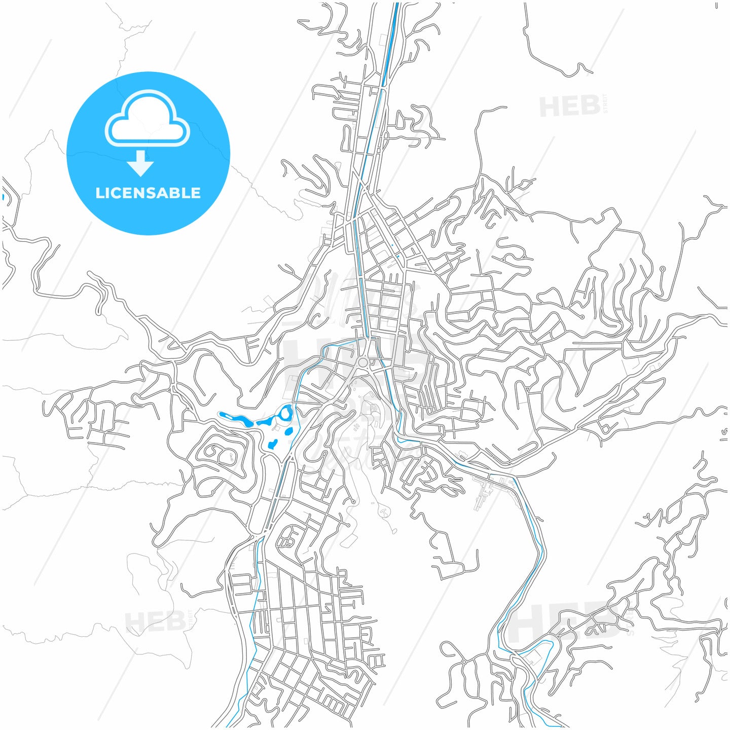 Nova Friburgo, Brazil, city map with high quality roads.