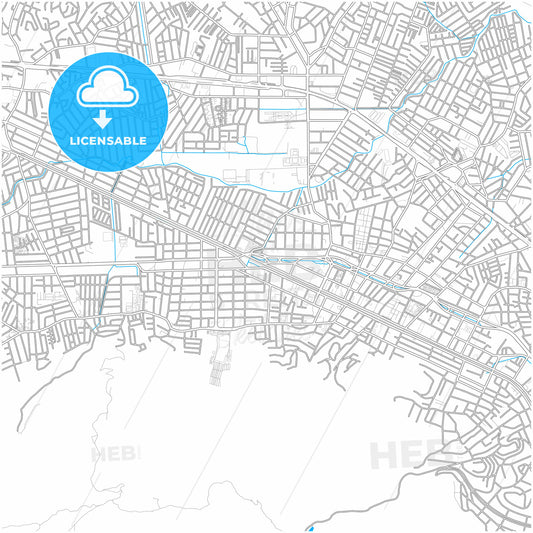 Nova Iguacu, Brazil, city map with high quality roads.