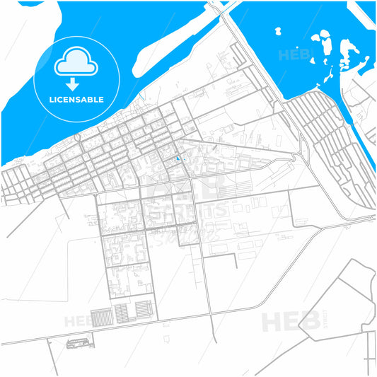 Nova Kakhovka, Kherson Oblast, Ukraine, city map with high quality roads.