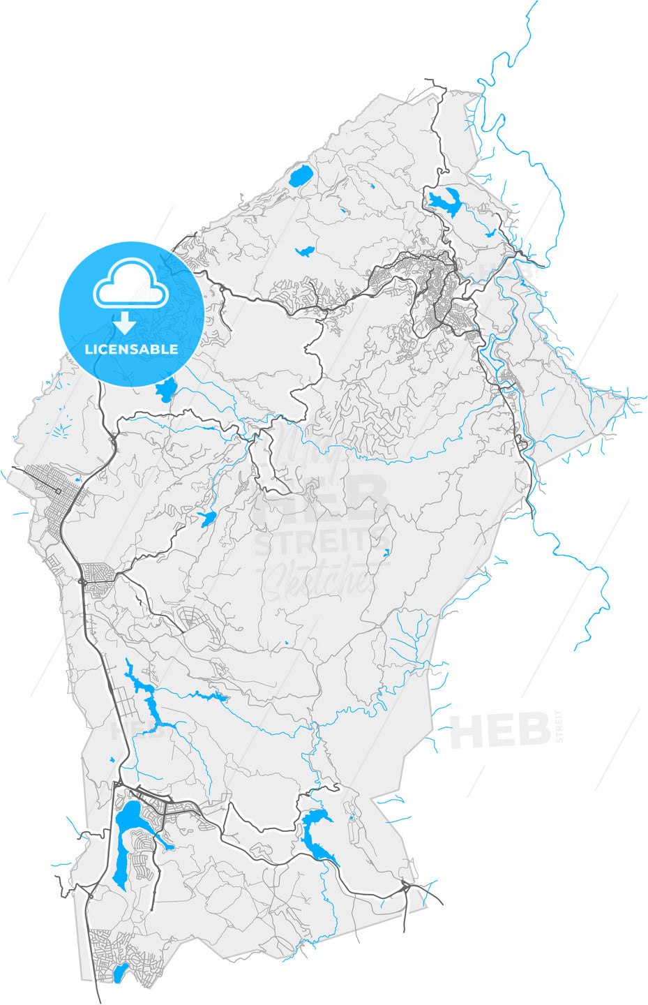 Nova Lima, Brazil, high quality vector map