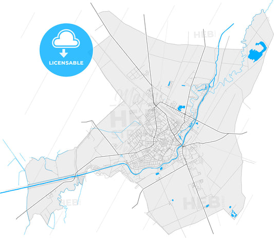 Nové Zámky, Nitra Region, Slovakia, high quality vector map