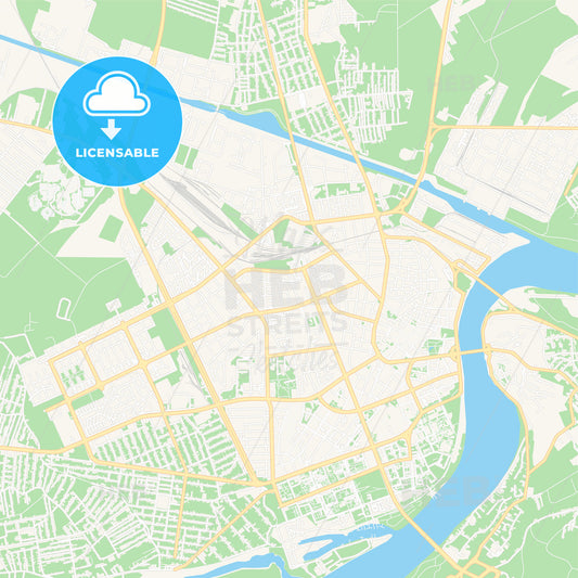 Novi Sad, Serbia Vector Map - Classic Colors