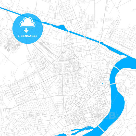Novi Sad, Serbia bright two-toned vector map
