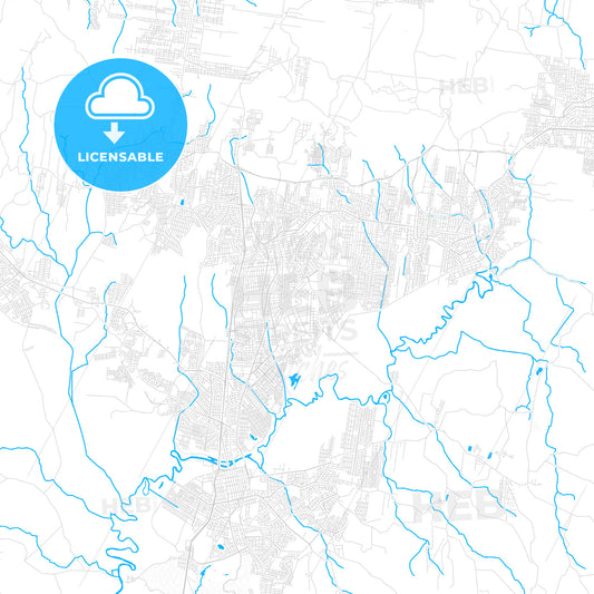 Novo Hamburgo, Brazil PDF vector map with water in focus