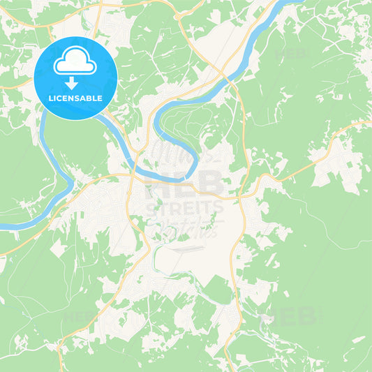 Novo Mesto, Slovenia Vector Map - Classic Colors