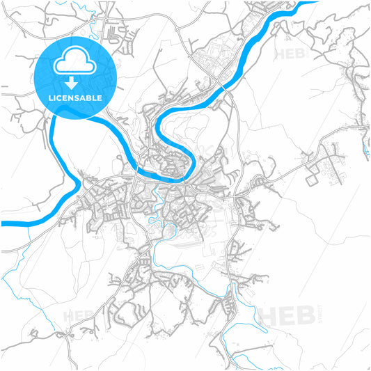 Novo Mesto, Slovenia, city map with high quality roads.