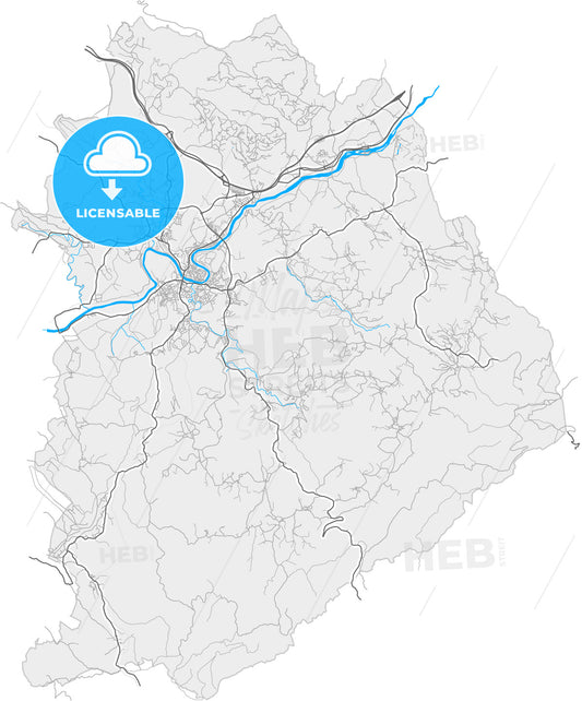 Novo Mesto, Slovenia, high quality vector map