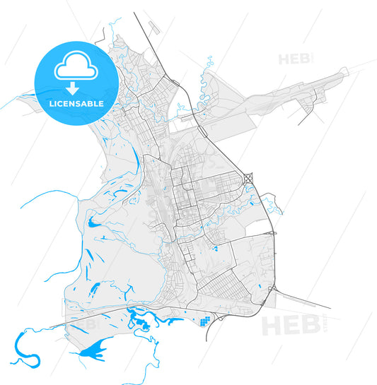 Novoaltaysk, Altai Krai, Russia, high quality vector map