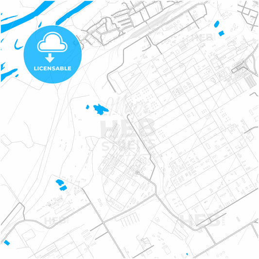 Novokuybyshevsk, Samara Oblast, Russia, city map with high quality roads.