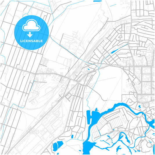 Novomoskovsk, Dnipropetrovsk Oblast, Ukraine, city map with high quality roads.