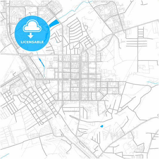 Novomoskovsk, Tula Oblast, Russia, city map with high quality roads.