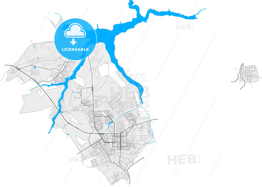 Novomoskovsk, Tula Oblast, Russia, high quality vector map