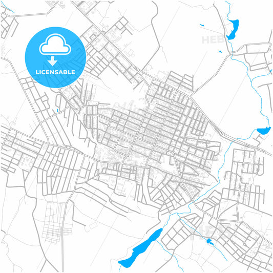 Novoshakhtinsk, Rostov Oblast, Russia, city map with high quality roads.