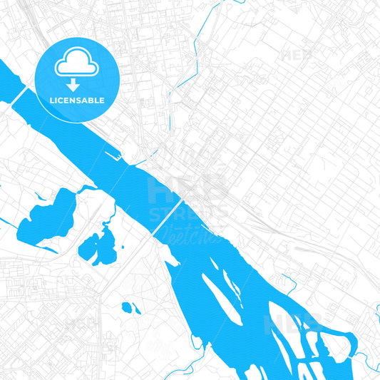 Novosibirsk, Russia PDF vector map with water in focus