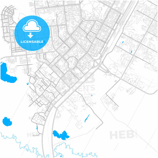 Noyabrsk, Yamalo-Nenets Autonomous Okrug, Russia, city map with high quality roads.