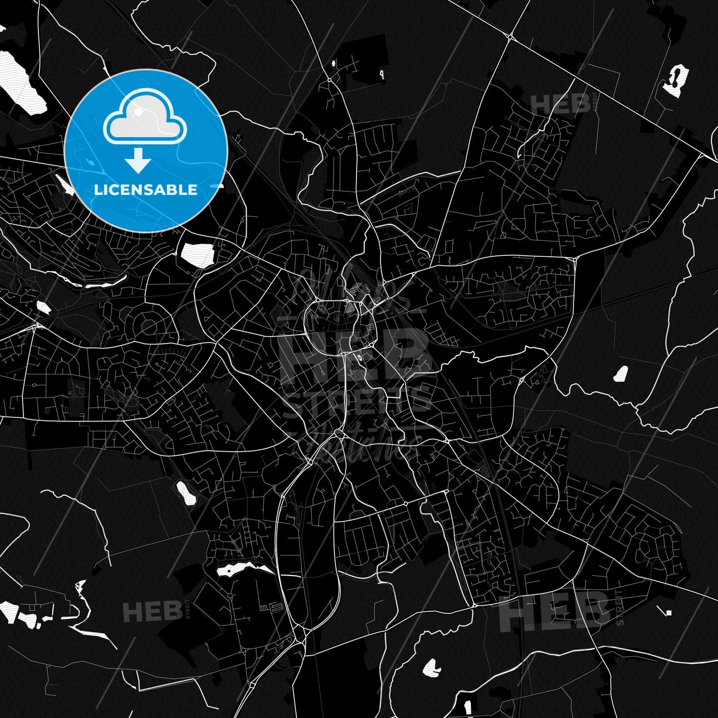 Nuneaton Postcode Map Nuneaton, England Pdf Vector Map Black And White – HEBSTREITS