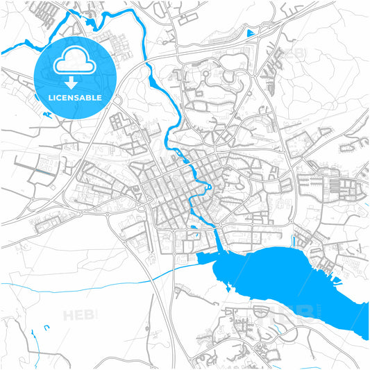 Nyköping, Sweden, city map with high quality roads.