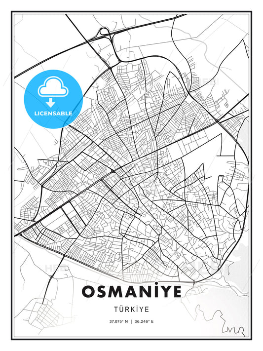 OSMANİYE / Osmaniye, Turkey, Modern Print Template in Various Formats - HEBSTREITS Sketches