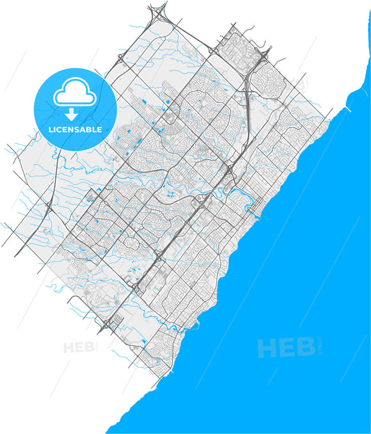 Oakville, Ontario, Canada, high quality vector map