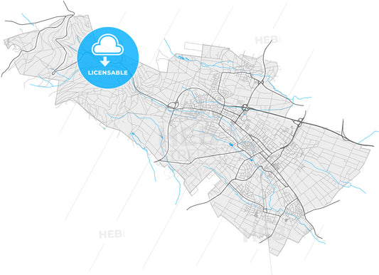 Oberursel (Taunus), Hesse, Germany, high quality vector map