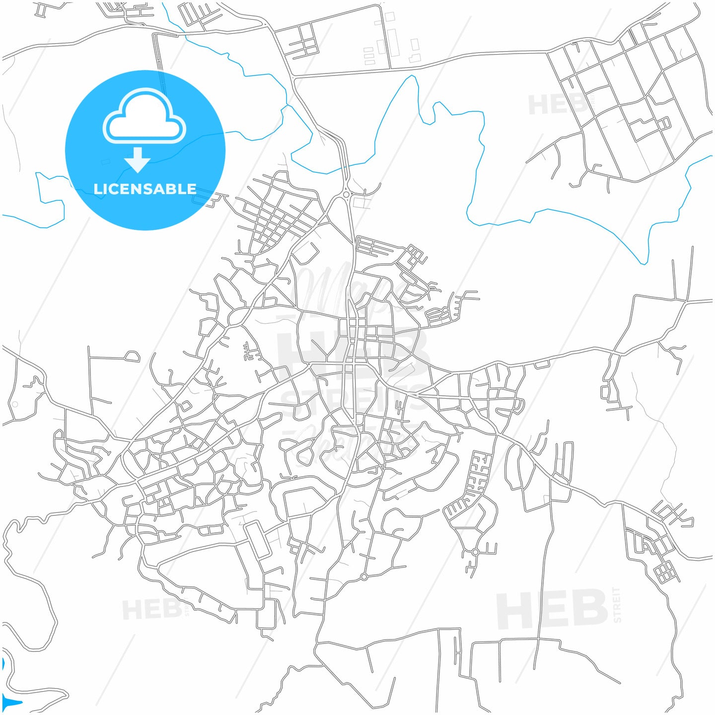 Ocumare del Tuy, Venezuela, city map with high quality roads.